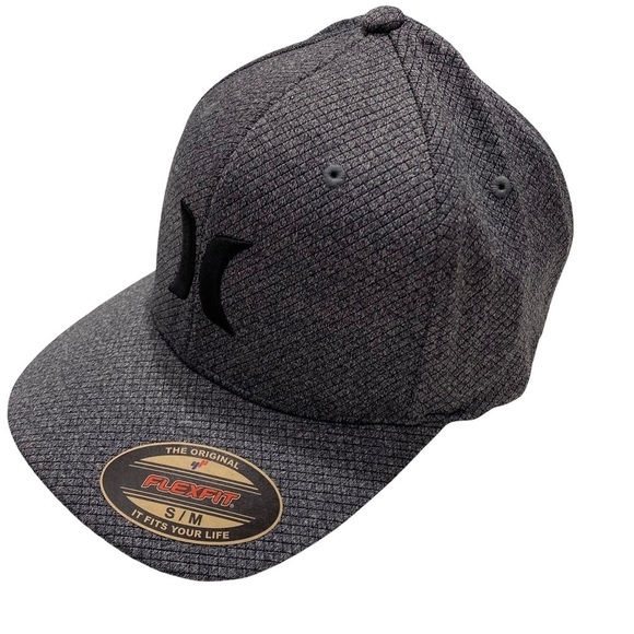 Hurley Unisex Icon Baseball Cap Sz Sm-Med Dk Grey Heather Textured Flex Fit NWT - Picture 5 of 8